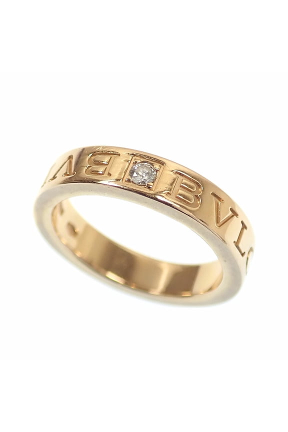 Pre-Owned Bvlgari B.zero1 Essential Ring for Women, Diamond, 18KPG, Size 8.5, 6.1g, 18K Pink...