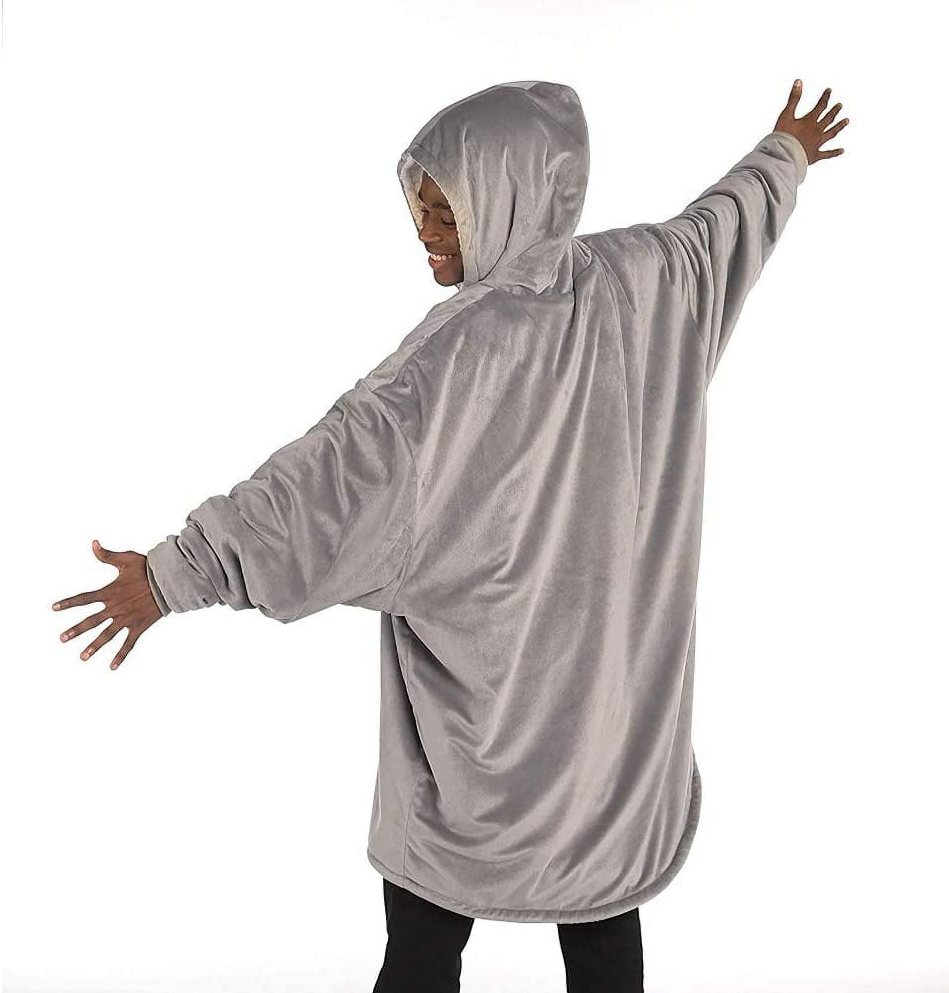 The Comfy Original Oversized Microfiber Wearable Blanket for Adults, Grey - image 2 of 5