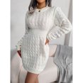 thumbnail image 3 of Vestido suéter para mujer Otoño Invierno Casual Knitdress Twist Pattern Ropa ajustada, 3 of 6
