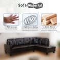 thumbnail image 3 of Wzlam Faux Leather 2 Piece Sofa Set with Chaise, L Shaped Sectional Couch Living Room Sofa for Bedrooms, Apartments and Offices, Brown (Facing Right Chaise), 3 of 6