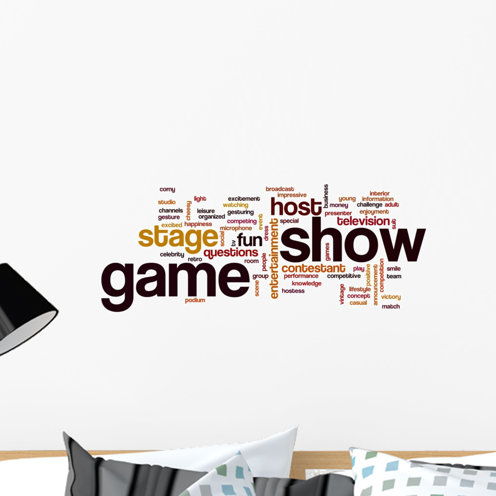 Game Show Word Cloud Wall Decal Wallmonkeys Peel and Stick Graphic (24 in W x 16 in H) WM502957
