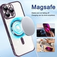 thumbnail image 4 of Magnetic Case Made for iPhone 16 Pro (6.3 Inch) [Built-in Camera Lens Protector] [Compatible with MagSafe] Soft TPU Anti-Scratch Shockproof Protective Slim Clear Case for Women Men&nbsp;- Purple, 4 of 6