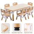 thumbnail image 3 of YUKOOL Kids Table and 6 Chair Set - Multi-Functional, Adjustable Height, Ergonomic Design, HDPE Material,Brown, 3 of 5