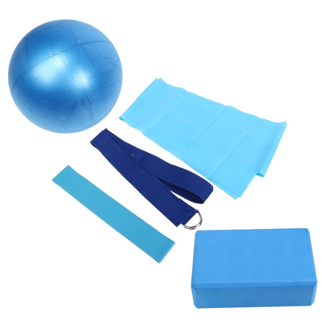 Pelota de yoga y fitness, 5 unidades/juego de cinturón elástico para yoga, bloques de yoga, rendimiento de alta gama