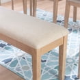 thumbnail image 6 of Linon Miles Sturdy Wood Bench Light Beige Padded Seat in Natural Lacquer Finish, 6 of 7