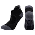 thumbnail image 2 of Cheers.US 1Pair Non-slip Towel Bottom Combed Cotton Yoga Socks Yoga Socks for Women Non-Slip Grips & Straps Ideal for Pilates Pure Barre Ballet Dance Barefoot Workout, 2 of 7