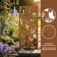thumbnail image 5 of Rusty Metal Garden Stake, 2D 14.18 inches Garden Column Rust Steel Statue, Modern Garden Sculpture, Metal Patio Landscape Decor, Art Column for Lawn, Porch, Backyard Decoration, Style C, 5 of 9