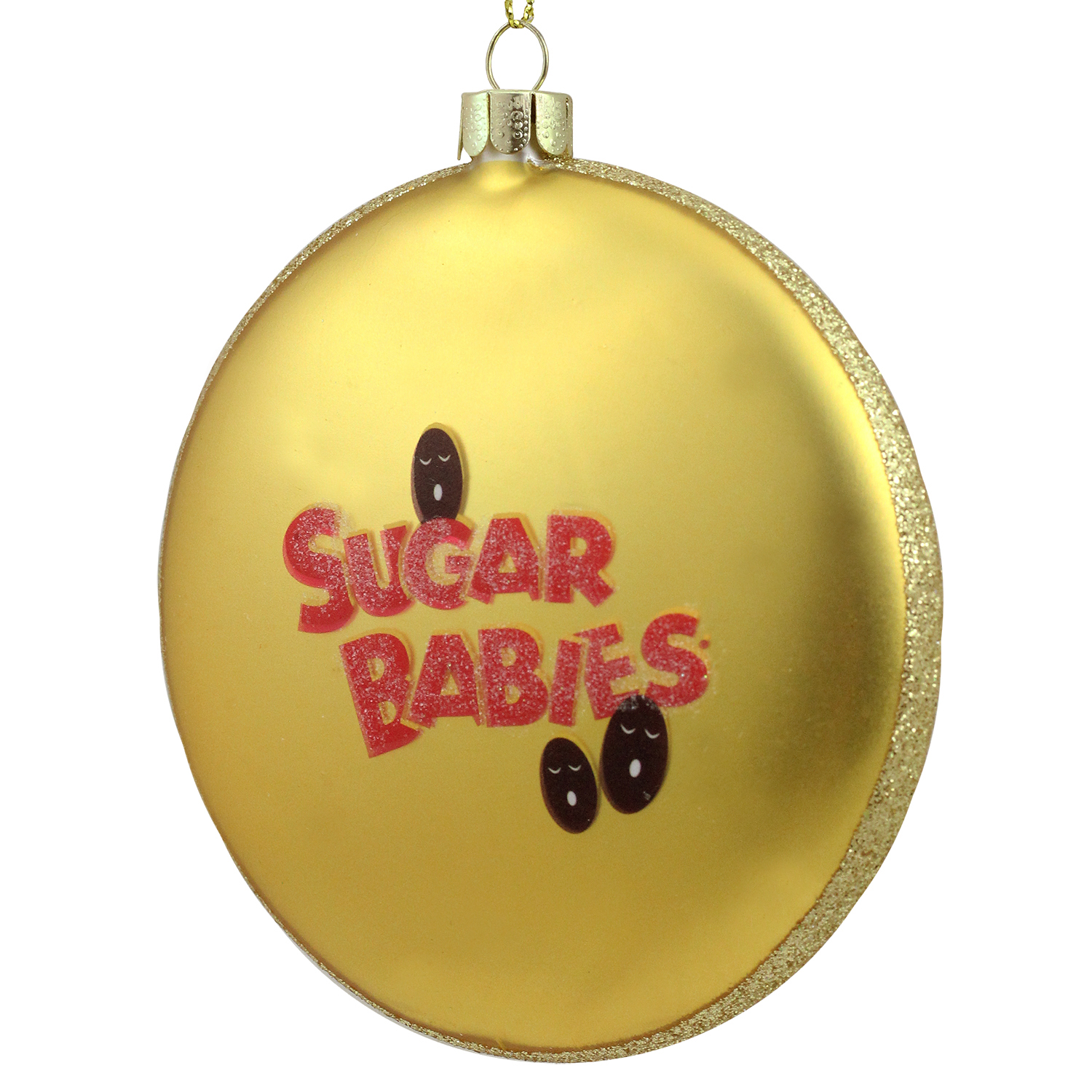 4" Candy Lane Tootsie Roll Gold Sugar Babies Bite Size Caramel Candies Christmas Disc Ornament