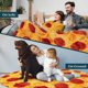 thumbnail image 5 of 71 Pizza Blanket Gift for Adult Kids, Food Blanket Realistic Pepperoni Cheese Pizza Soft Fleece Blanket, Double Sided Pizza Wrap Throw Cool Gag Gift f, 5 of 5