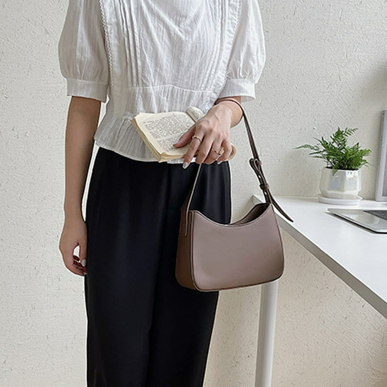 Crossbody Bags for Woman Shoulder Bag for Women Trendy Small Clutch Purse Zipper Closure Tote Shoulder Handbags with Adjustable Straps coffee