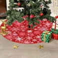 thumbnail image 4 of Kumdkd 35" Red Snowflake Christmas Tree Skirt - Premium Fabric Tree Collar for Holidays, Weddings & Home Decor (Fits 7ft Trees), 4 of 6
