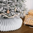 thumbnail image 5 of Guvpev 26 Inch Honeycomb Christmas Tree Collar,Foldable Paper Christmas Tree Ring Modern Tree Base Cover Basket Skirt Collars for Artificial Trees Christmas Holiday Home Decoration(White), 5 of 7