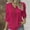 #017-Hot Pink, variant on Craaazy Button Down Shirts for Women 3/4 Sleeve Solid Color Blouse V-neck Casual Top Gifts For Women