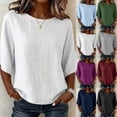 thumbnail image 6 of Turilly Women's Casual & Comfy T-Shirts Fashion Ladies Summer 3/4 Sleeve Round Neck Blouse Tops, 6 of 6