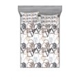thumbnail image 1 of Ambesonne Abstract Fitted Sheet & Pillow Sham Set, Triangles Squares Plygons, Queen, Grey Black Cocoa, 1 of 3
