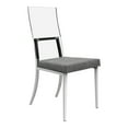thumbnail image 2 of Furniture of America Santo Padded Gray Faux Leather and Chrome Side Chairs (Set of 2), 2 of 10