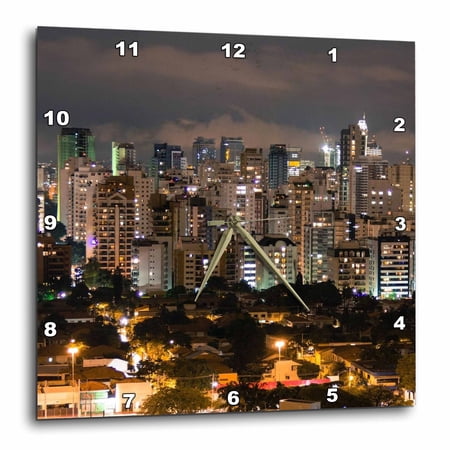 3drose, Sao Paulo, Brazil, 10x10 Wall Clock