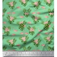 thumbnail image 1 of Soimoi Modal Satin Fabric Floral & Cute Animals Cartoon Printed Craft Fabric by The Yard 42 Inch Wide, 1 of 1