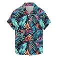thumbnail image 7 of Yteetum Men's T Shirts Under $5.00 s Hawaiian Floral Print T Shirts Casual Button Down Short Sleeve Lapel Beach Summer T-Shirts, 7 of 7