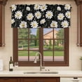 thumbnail image 6 of White Daisy Curtain Valances for Windows, Kitchen Valance Window Treatments Panel 2 Pack, Botanical Floral Plants Stems Rod Pocket Short Curtains for Bathroom Bedroom 60 x 18 Inch, 6 of 8