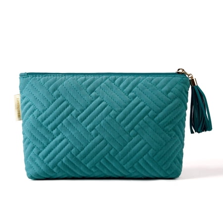 BAGSMART Makeup Bag Small Cosmetic Pouch Toiletry Bag Travel Organizer Case for Lipsticks Electonic Accessories, Waterproof, Portable, Multifunction, Women and Girls, Teal