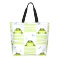 thumbnail image 1 of Balery Frogs and Dragonflies Bolsa Tote Estilo Estético con Cremalleras, Bolsa de Hombro, Bolsa de Compras Grande y Plegable, 1 of 8