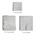 thumbnail image 3 of CGK Linens 3-Piece Ultra Soft & Comfy Hotel Luxury Sheet Set - Twin XL Size Cooling Bed Sheet Fits 8"-16" Mattresses, Light Grey, 3 of 7
