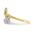 thumbnail image 4 of Primal Gold 10 Karat Yellow Gold with Rhodium-plated Double Flower Cubic Zirconia Ring, 4 of 7