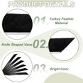 thumbnail image 3 of Uxcell Arrow Vanes Turkey Archery Arrows Feathers Fletching, Right Wing Fit for Hunting Target Shooting - Knife Shaped Black, 3 of 5