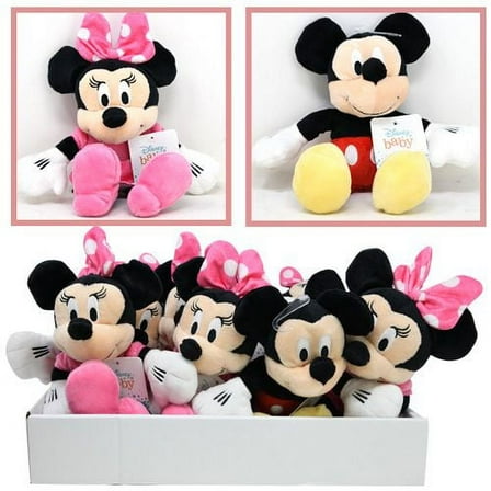 2PC Mickey & Minnie 10" Plush with Hangtag in PDQ- 1 PC EACH
