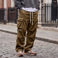 thumbnail image 2 of Wutalume Men's Cargo Pants with Pockets — Loose Work Trousers for Men, Drawstring Baggy Style, Multi-Pocket Casual Pants for Outdoor, 2 of 7