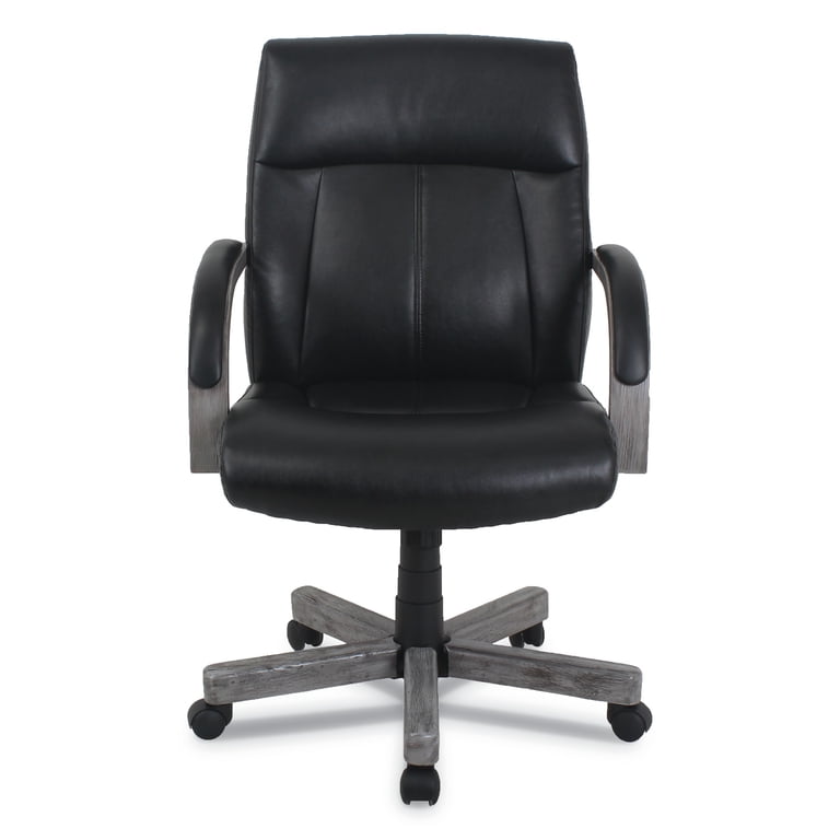 kathy ireland OFFICE by Alera Dorian Series Wood-Trim Leather