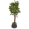 thumbnail image 1 of Nearly Natural 9686 46 in. Fig Artificial Tree in Planter with Brass Trimming, 1 of 1