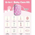 thumbnail image 4 of Lictin Baby Grooming Kit, 13 in 1 Portable Newborn Nursery Safety Health Care Set with Thermometer, Brush, Nail Clippers, Baby Care Kit for Baby Girls, Pink, 4 of 9