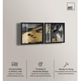 thumbnail image 2 of Glamorous Black and Gold Luxe Pair Shadowbox Print Gold Wall Art Set by Art Remedy, Black Frame, 20 x 20, 2 of 6
