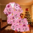 thumbnail image 7 of Levmjia Womens Pajama 2 Piece Set Casual Lapel Short Sleeve and Shorts With Pocket Printed Sleepwear Soft Comfortable Outfit Home Daily Wear, 7 of 7
