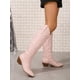 thumbnail image 3 of New Arrival Chunky Heel Embroidered Knee High Boots Pointed Toe Vintage Western Style Women Outdoors Fashionable Slip-resistant Boots, 3 of 5