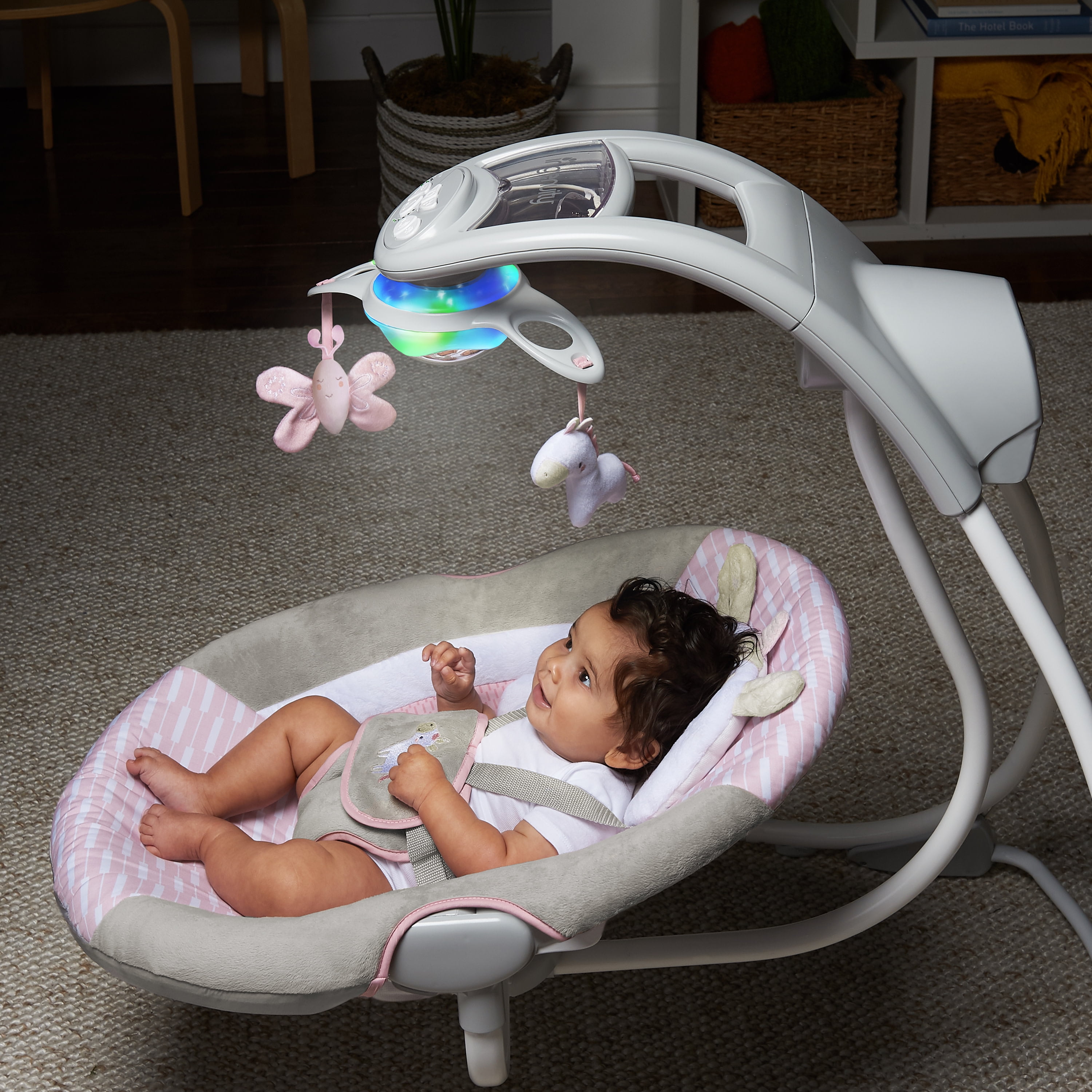 Ingenuity InLighten Baby Cradling Swing Cradle Seat Bouncer Infant