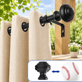 Window Grill Rods Curtain Rods For Windows 16.5-45 Inch 3/4 Heavy Duty Adjustable ...