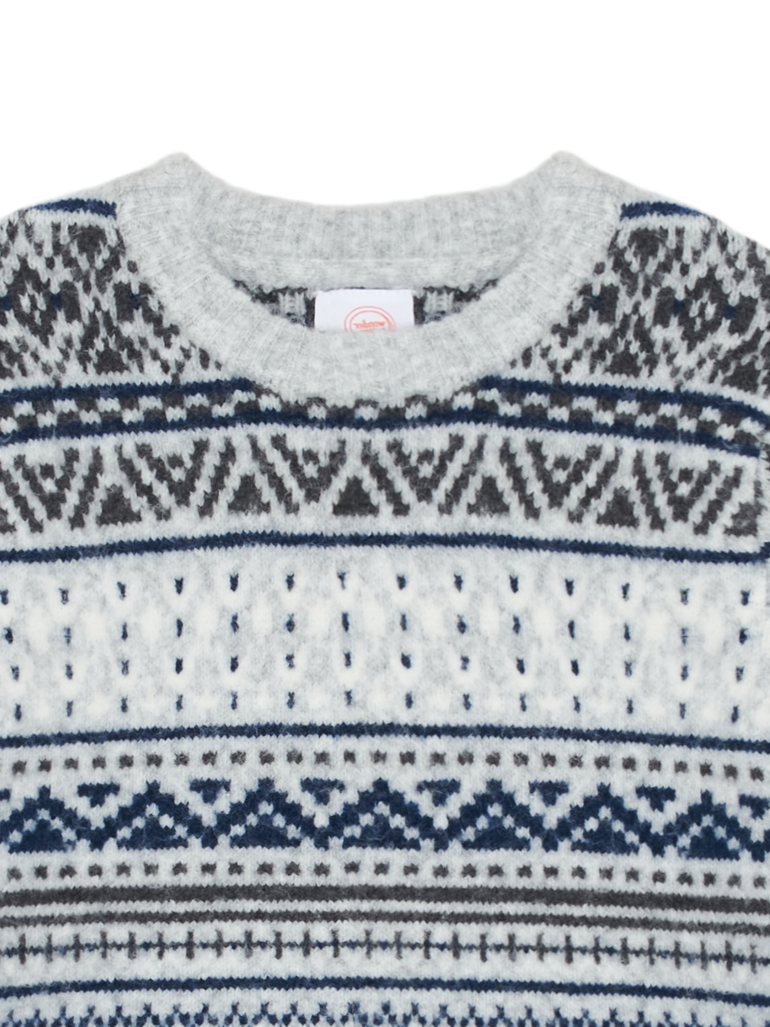 Wonder Nation Boys Fair Isle Sweater with Long Sleeves, Sizes 4-18