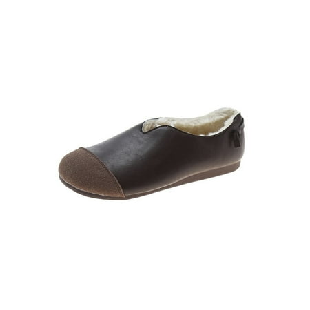

Ritualay Women Warm Loafers Patchwork Casual Shoes Plush Lining Flats Slip Resistant Lightweight Moccasins Outdoor Walking On Comfort Shoe Brown 6.5