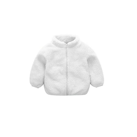 

luethbiezx Infant Baby Boy Girl Coat Winter Autumn Warm Zipper Plush Coat