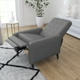 thumbnail image 3 of Merrick Lane Recliner Chair Light Gray Mid-Century Modern Faux Leather Tufted Upholstery Ergonomic Push Back Living Room Recliner, 3 of 12