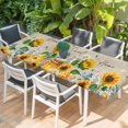 thumbnail image 2 of Yellow Sunflowers Table Cloths for 8 Foot Rectangle Tables, Elegant Pastoral Floral Daisy Bees Patio Waterproof Elastic Fitted Tablecloths, Washable Rectangular Table Cover for Camping, 2 of 8