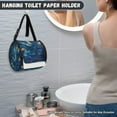 thumbnail image 4 of ZIATUBLE Galaxy Butterfly Toilet Paper Holder Floral Paper Towel Dispenser with Adjustable Strap Roll Paper Towel Storage Case Lightweight Kitchen Paper Towel Holder Organizer, 4 of 7
