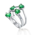 thumbnail image 3 of Bling Jewelry Womens St Patrick Shamrock Irish Green CZ Flower Lucky Clover Ring Set Sterling Silver, 3 of 6