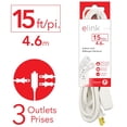 thumbnail image 2 of Elink - Ensemble de 2 Rallonges Électriques d'Intérieur à 3 Prises, Longueur de 15 Pieds, Blanc, 2 of 3