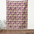 thumbnail image 4 of Ambesonne Floral Fabric by the Yard Upholstery, Violet Tones Iris Flower, 2 Yards, Pale Khaki Dark Magenta, 4 of 5