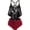 Wine Red, variant on Women's Black Dragon Print Flounce Tankini Swimsuit, High Waist Ruched 2-Piece Bathing Suit