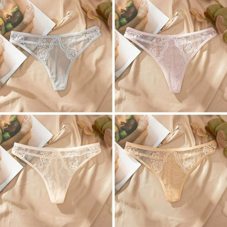 

Female Briefs Women Panties Seamless Thongs Lace G-String Low Rise Underpanties Female Sexy Panties 4pcs